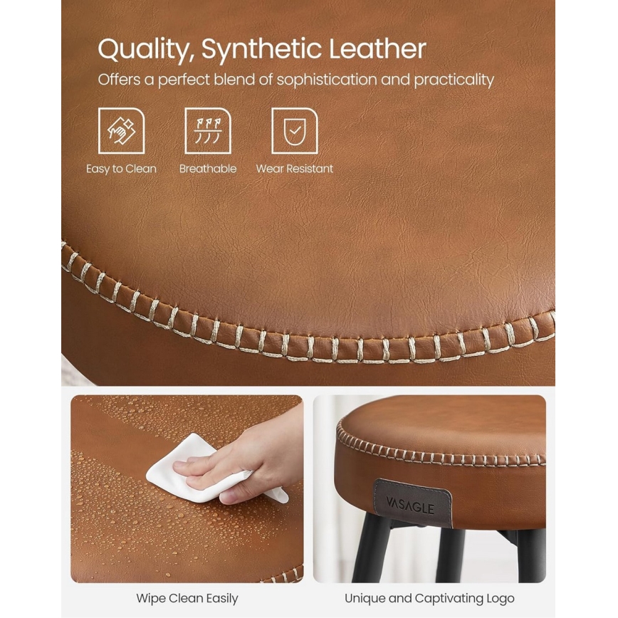 Σκαμπό μπαρ LIOR καφέ/μαύρο