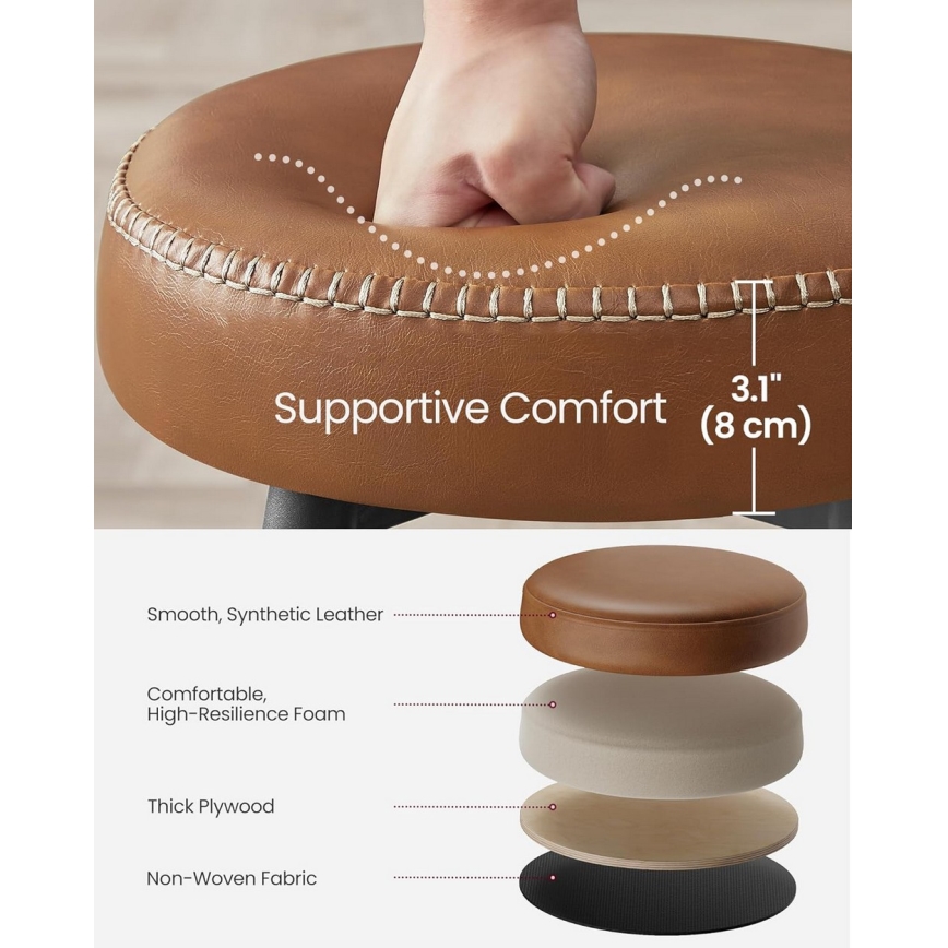 Σκαμπό μπαρ LIOR καφέ/μαύρο