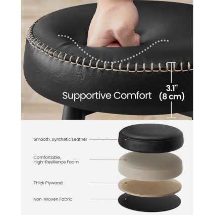 Σκαμπό μπαρ LIOR μαύρο