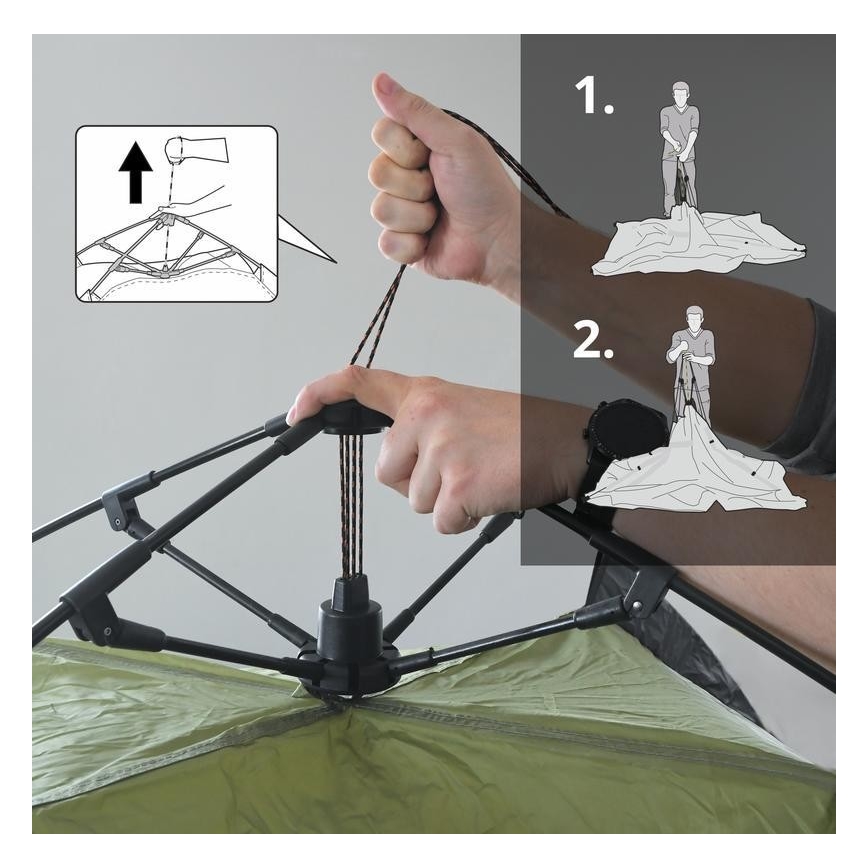 Σκηνή pop up για 3-4 άτομα PU 3000 mm πράσινη