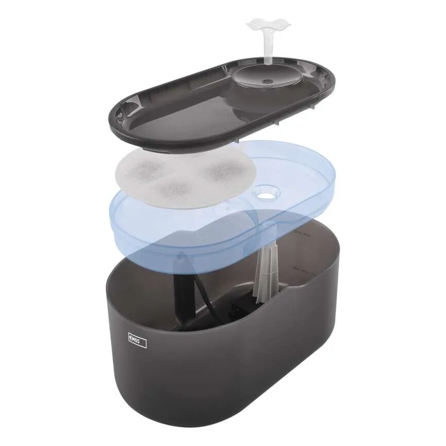 Σιντριβάνι για κατοικίδια 2,6 l/5V γκρι