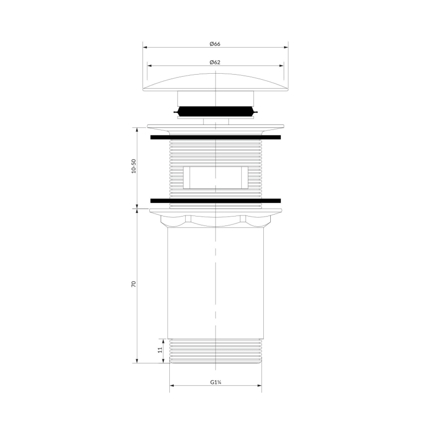 OMNIRES A706AT - Νιπτήρας με βαλβίδα CLICK-CLACK διάμετρος 6,6 εκ. βουρτσισμένο ανθρακί