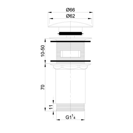 OMNIRES A706CR - Βαλβίδα νιπτήρος CLICK-CLACK διάμετρος 6,6 cm γυαλιστερό χρώμιο