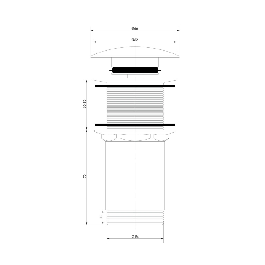 OMNIRES A716BP - Νιπτήρας με βαλβίδα CLICK-CLACK διάμετρος 6,6 εκ. γυαλιστερό λευκό