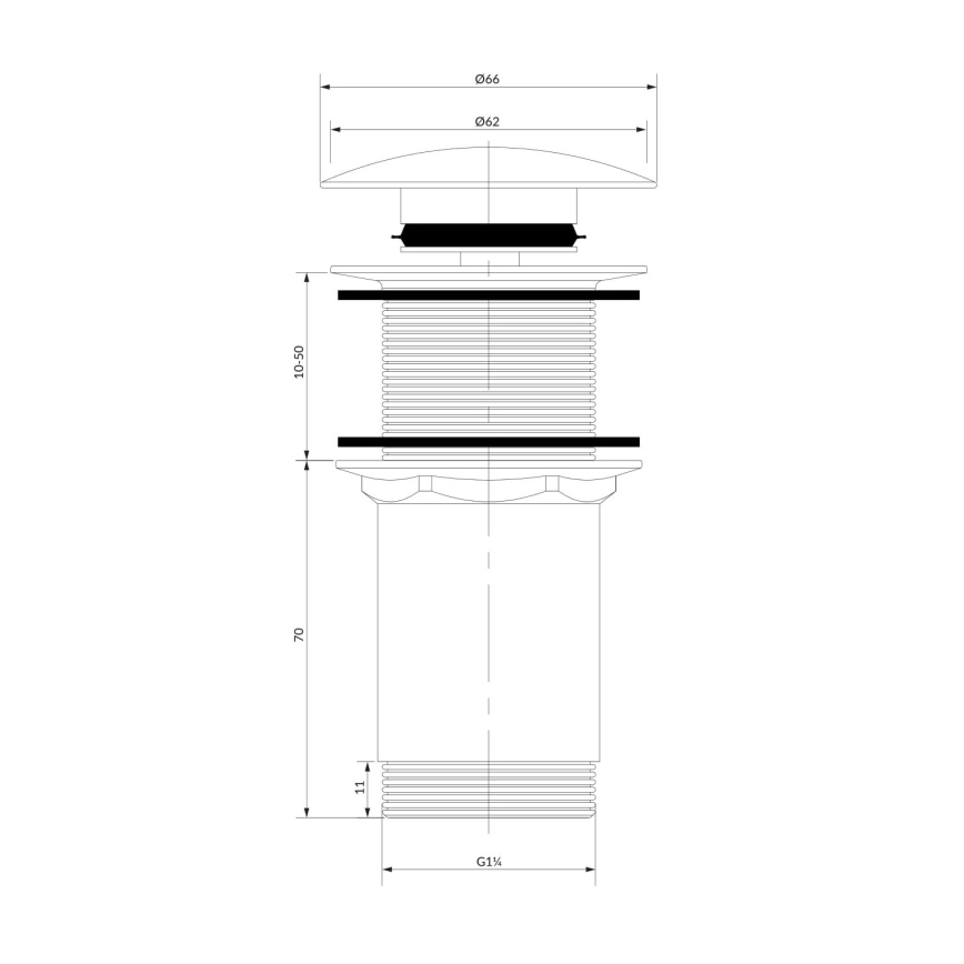 OMNIRES A716CR - Βαλβίδα νιπτήρος CLICK-CLACK διάμετρος 6,6 cm γυαλιστερό χρώμιο
