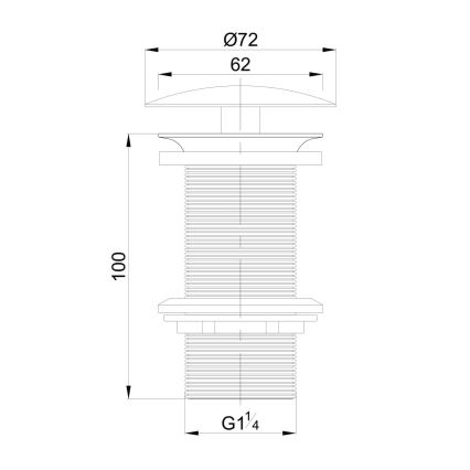 OMNIRES A82CR - Βαλβίδα νιπτήρος DRAIN διάμετρος 7,2 cm γυαλιστερό χρώμιο