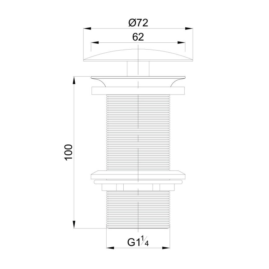 OMNIRES A82CR - Βαλβίδα νιπτήρος DRAIN διάμετρος 7,2 cm γυαλιστερό χρώμιο