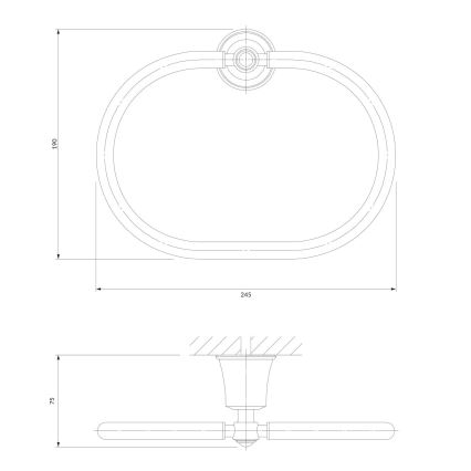 OMNIRES AL53230CR - Πετσετοθήκη ART LINE γυαλιστερό χρώμιο