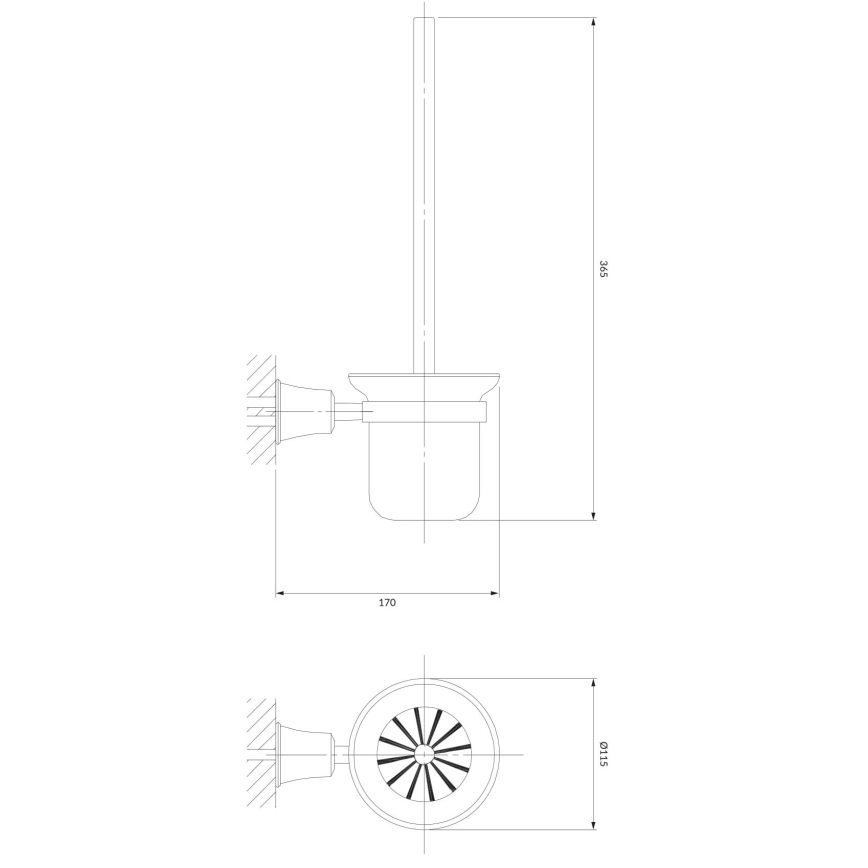 OMNIRES AL53620CR - Πιγκάλ μπάνιου επιτοίχιο ART LINE γυαλιστερό χρώμιο