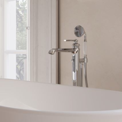 OMNIRES AM5233CR - Ελεύθερη μπανιέρα με σετ μπαταρίας ARMANCE σε γυαλιστερό χρώμιο