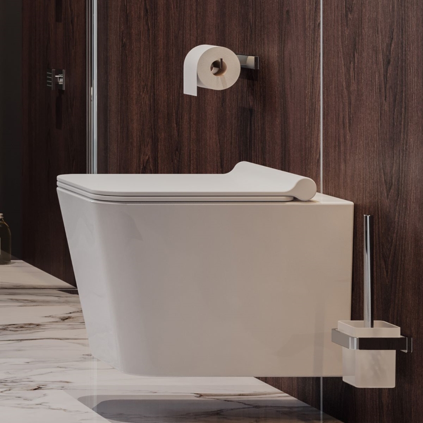 OMNIRES BOSTONDEBP - Καπάκι λεκάνης SoftClose BOSTON duroplast/γυαλιστερό λευκό