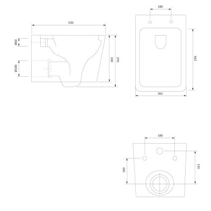 OMNIRES BOSTONMWBP - Επίτοιχη λεκάνη WC με κάθισμα SoftClose BOSTON, κεραμική/γυαλιστερό λευκό