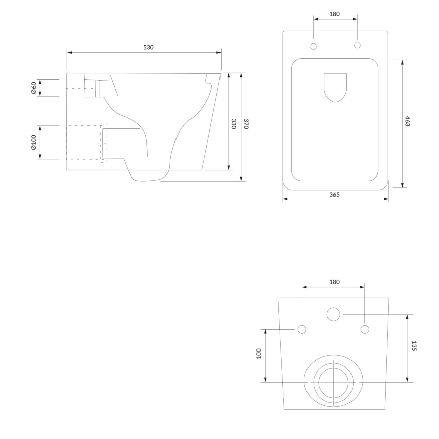 OMNIRES BOSTONMWBP - Επίτοιχη λεκάνη WC με κάθισμα SoftClose BOSTON, κεραμική/γυαλιστερό λευκό