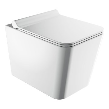 OMNIRES BOSTONMWBP - Επίτοιχη λεκάνη WC με κάθισμα SoftClose BOSTON, κεραμική/γυαλιστερό λευκό