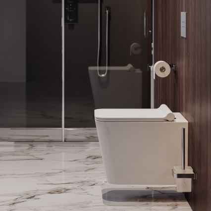 OMNIRES BOSTONMWBP - Λεκάνη κρεμαστή με κάλυμμα SoftClose BOSTON ceramics/γυαλιστερό λευκό