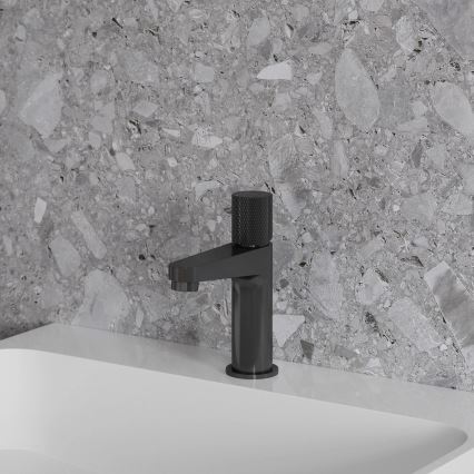 OMNIRES CT8010AT - Μπαταρία νιπτήρα CONTOUR 16,6 εκ., βούρτσιστο ανθρακί