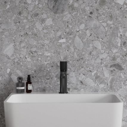 OMNIRES CT8010AT - Μπαταρία νιπτήρα CONTOUR 16,6 εκ., βούρτσιστο ανθρακί