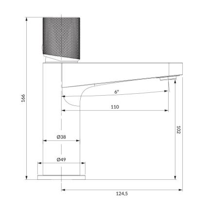 OMNIRES CT8010AT - Μπαταρία νιπτήρα CONTOUR 16,6 εκ., βούρτσιστο ανθρακί
