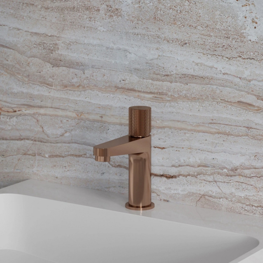 OMNIRES CT8010CPB - Μπαταρία νιπτήρα CONTOUR 16,6 cm με φινίρισμα βουρτσισμένου χαλκού