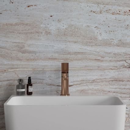 OMNIRES CT8010CPB - Μπαταρία νιπτήρα CONTOUR 16,6 cm με φινίρισμα βουρτσισμένου χαλκού