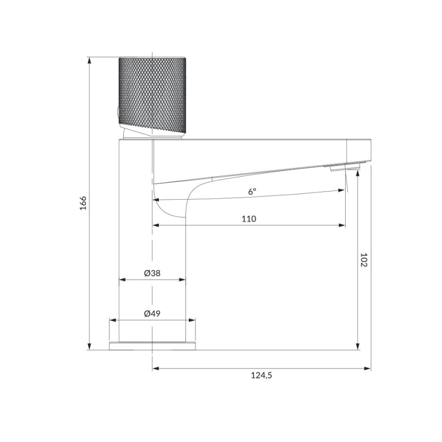 OMNIRES CT8010GLB - Μπαταρία νιπτήρος CONTOUR 16,6 cm γείωση χρυσό