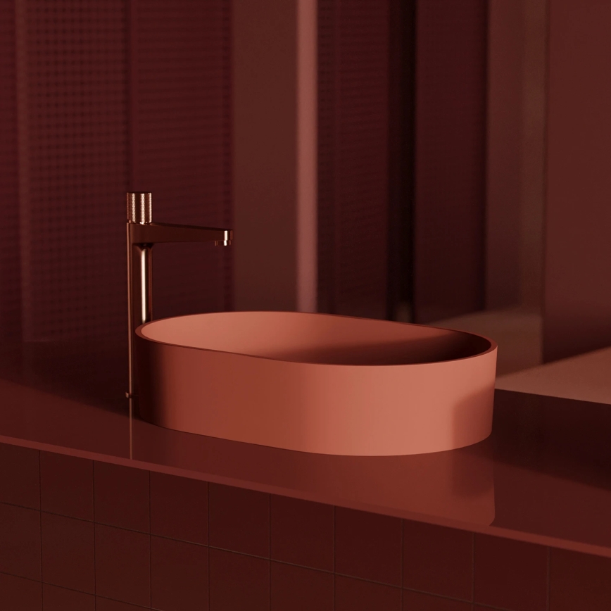OMNIRES CT8012CPB - Μίκτης νιπτήρα CONTOUR 31,2 cm σε βουρτσισμένο χαλκό