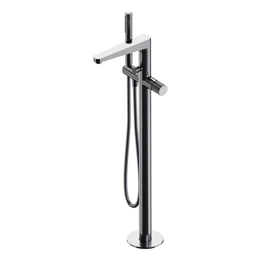 OMNIRES CT8033CR - Eλεύθερης τοποθέτησης σετ μπάνιου με μπαταρία CONTOUR γυαλιστερό χρώμιο