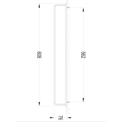 OMNIRES DA70216BL- Επιτοίχια πετσετοθήκη DARLING 61 cm semi-ματ μαύρο