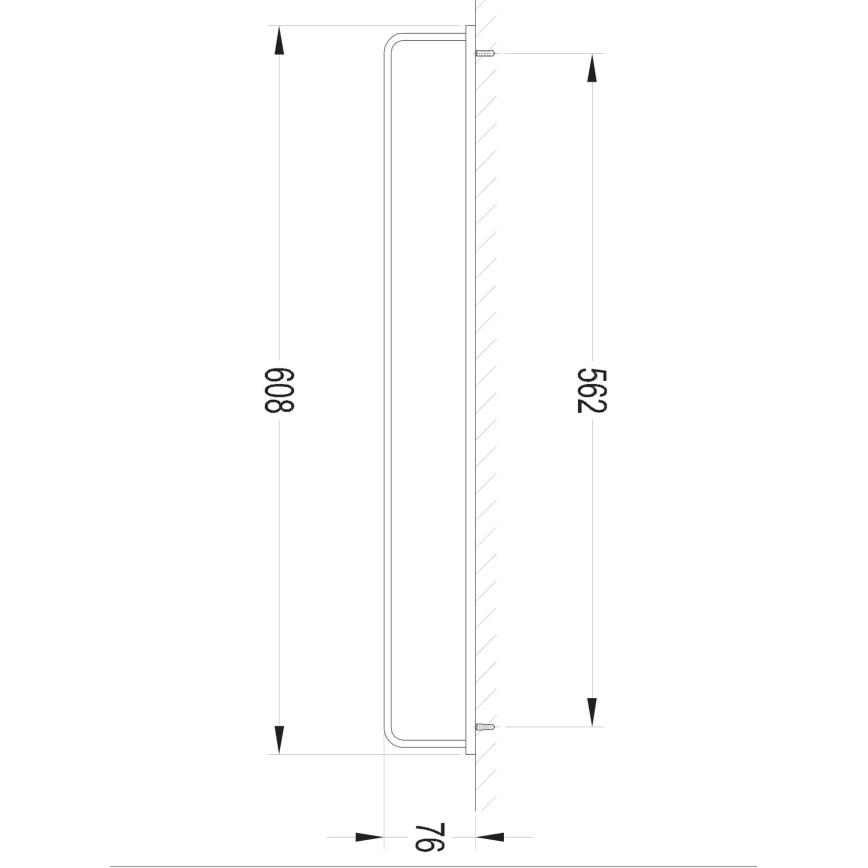 OMNIRES DA70216BL- Επιτοίχια πετσετοθήκη DARLING 61 cm semi-ματ μαύρο