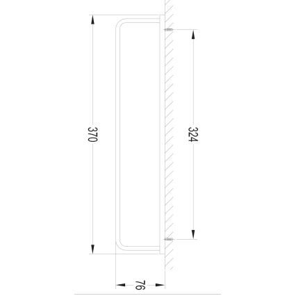 OMNIRES DA70230BL - Επιτοίχια πετσετοθήκη DARLING 37 cm semi-ματ μαύρο