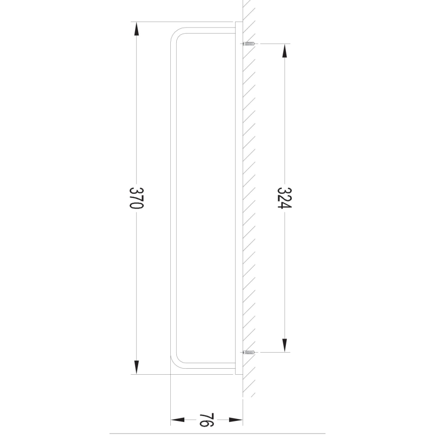 OMNIRES DA70230BL - Επιτοίχια πετσετοθήκη DARLING 37 cm semi-ματ μαύρο