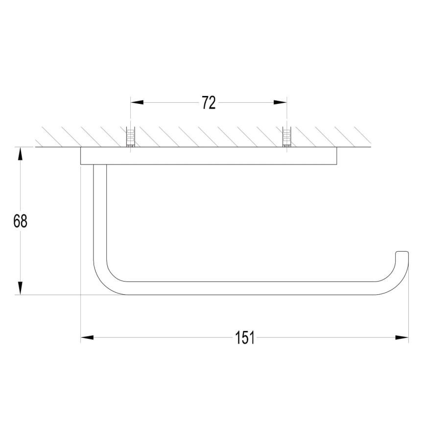 OMNIRES DA70510BL - Χαρτοθήκη DARLING semi-ματ μαύρο