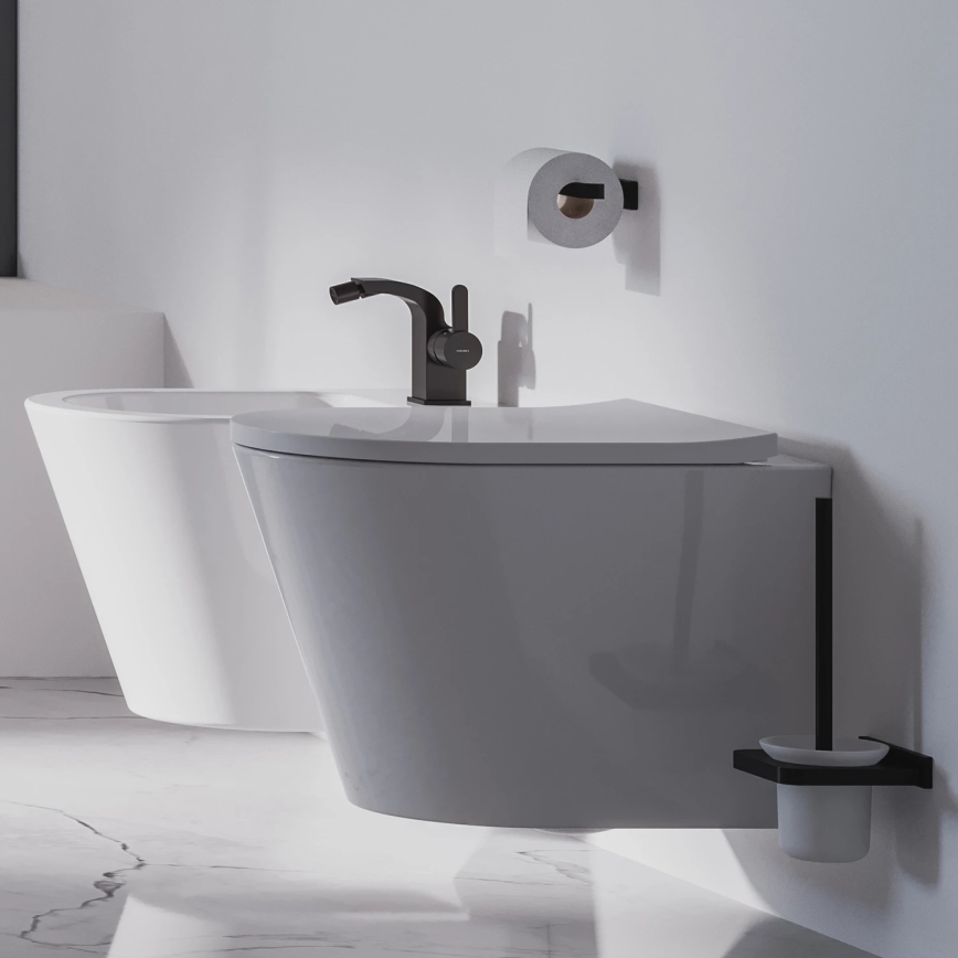 OMNIRES DA70620BL - Επιτοίχια βούρτσα WC DARLING ματ μαύρη