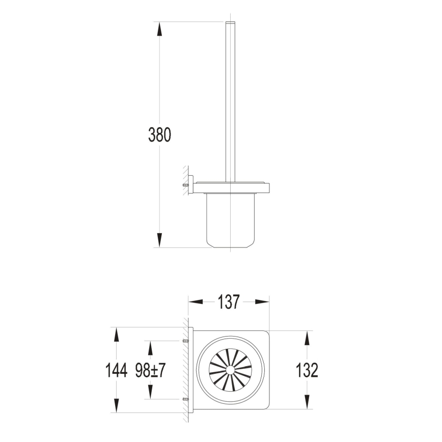 OMNIRES DA70620BL - Επιτοίχια βούρτσα WC DARLING ματ μαύρη