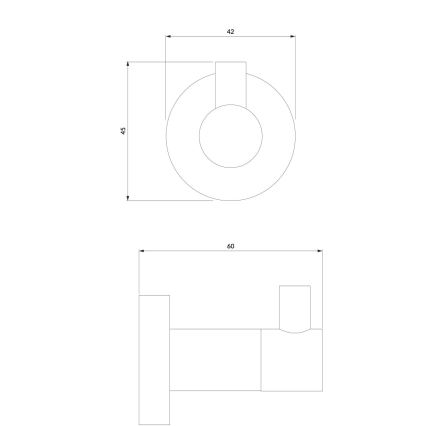 OMNIRES MP60110BL - Άγκιστρο τοίχου MODERN PROJECT ματ μαύρο