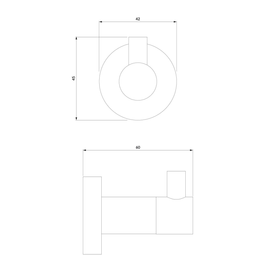 OMNIRES MP60110BL - Άγκιστρο τοίχου MODERN PROJECT ματ μαύρο