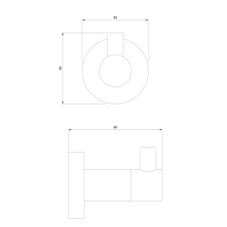 OMNIRES MP60110CR - Άγκιστρο τοίχου MODERN PROJECT γυαλιστερό χρώμιο