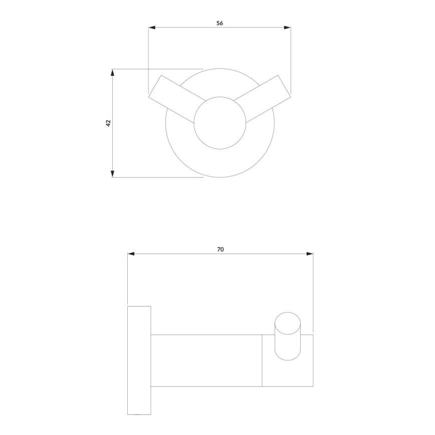 OMNIRES MP60120BL - Άγκιστρο τοίχου MODERN PROJECT ματ μαύρο