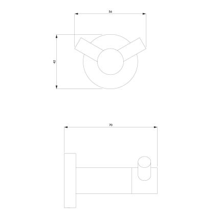 OMNIRES MP60120BL - Άγκιστρο τοίχου MODERN PROJECT ματ μαύρο
