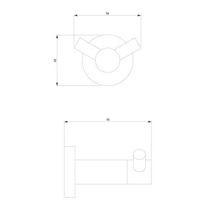 OMNIRES MP60120CR - Άγκιστρο τοίχου MODERN PROJECT γυαλιστερό χρώμιο