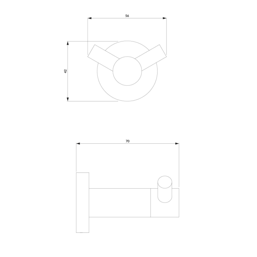 OMNIRES MP60120CR - Άγκιστρο τοίχου MODERN PROJECT γυαλιστερό χρώμιο