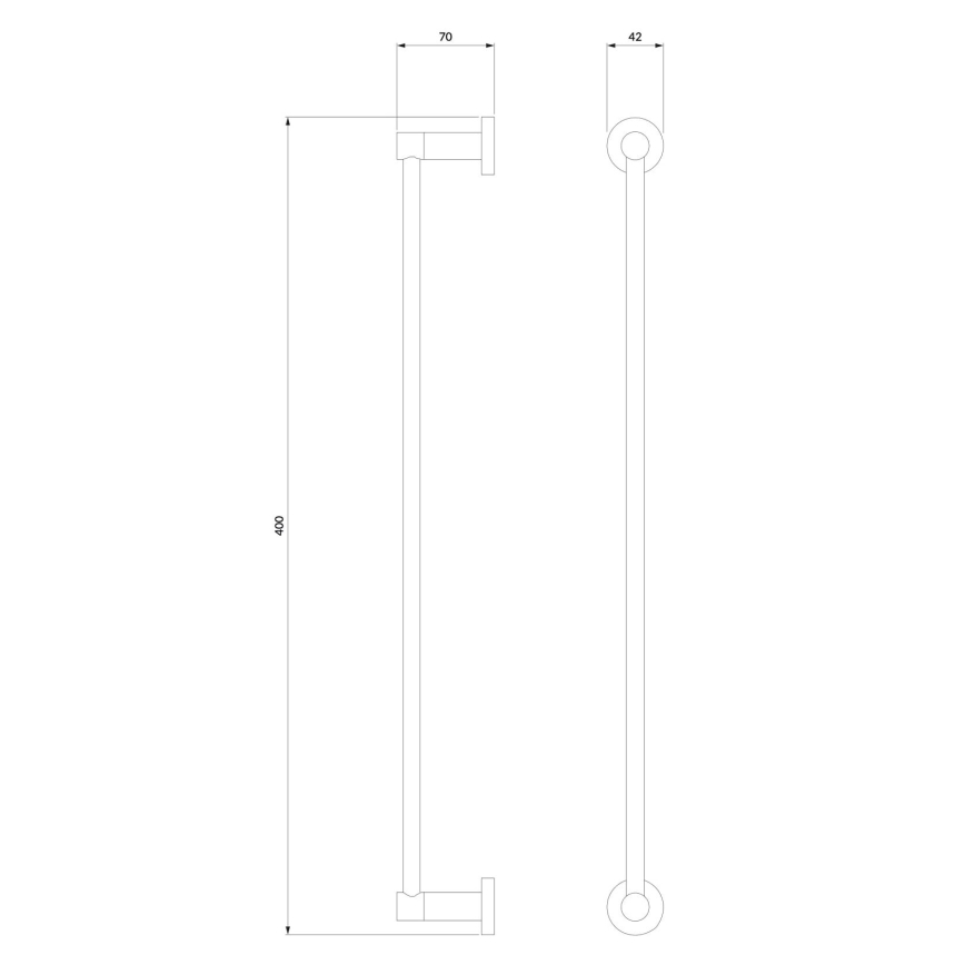 OMNIRES MP60214AT - Επιτοίχια πετσετοθήκη MODERN PROJECT 40 cm ματ μαύρο