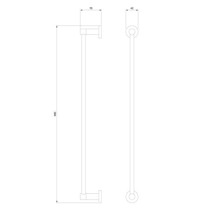 OMNIRES MP60214BL - Επιτοίχια πετσετοθήκη MODERN PROJECT 40 cm ματ μαύρο