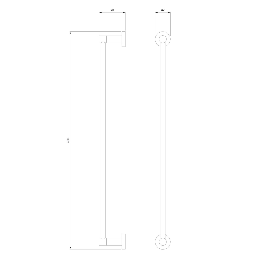 OMNIRES MP60214BL - Επιτοίχια πετσετοθήκη MODERN PROJECT 40 cm ματ μαύρο