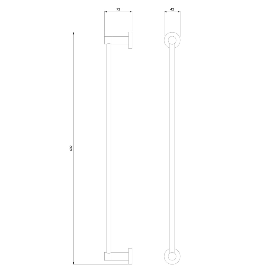 OMNIRES MP60216BL - Επιτοίχια πετσετοθήκη MODERN PROJECT 60 cm ματ μαύρο