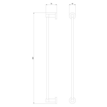 OMNIRES MP60216CR - Επιτοίχια πετσετοθήκη MODERN PROJECT 60 cm γυαλιστερό χρώμιο