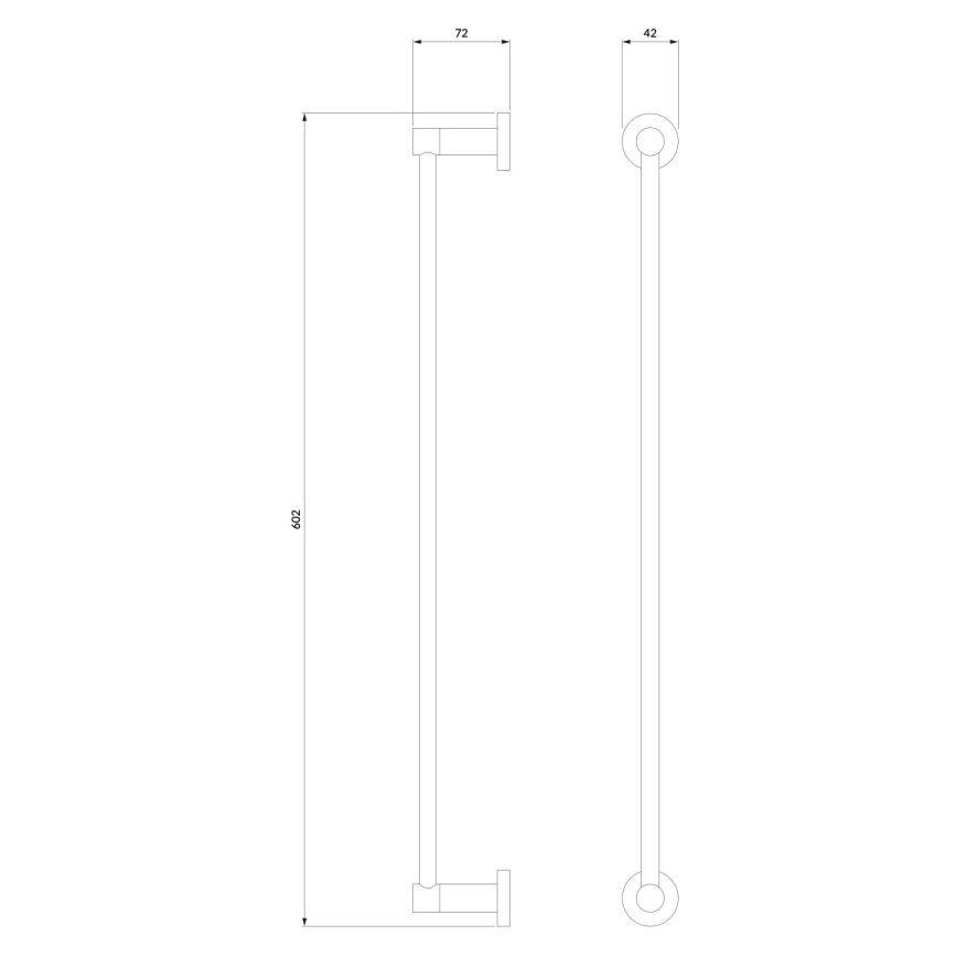 OMNIRES MP60216CR - Επιτοίχια πετσετοθήκη MODERN PROJECT 60 cm γυαλιστερό χρώμιο