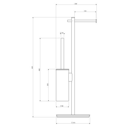 OMNIRES MP60810CR - Χαρτοθήκη με πιγκάλ MODERN PROJECT γυαλιστερό χρώμιο