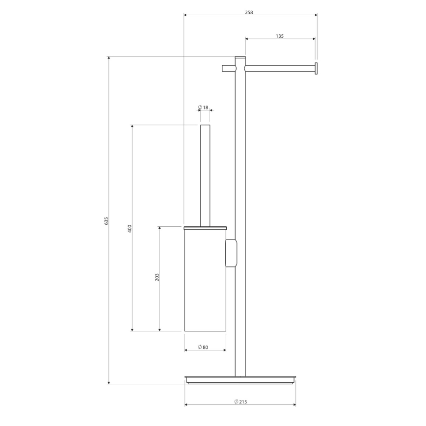 OMNIRES MP60810CR - Χαρτοθήκη με πιγκάλ MODERN PROJECT γυαλιστερό χρώμιο