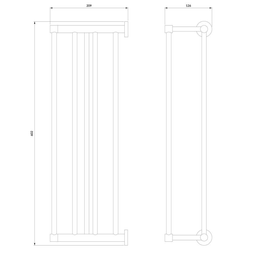 OMNIRES MP60920CR - Επιτοίχια πετσετοθήκη MODERN PROJECT 60 cm γυαλιστερό χρώμιο